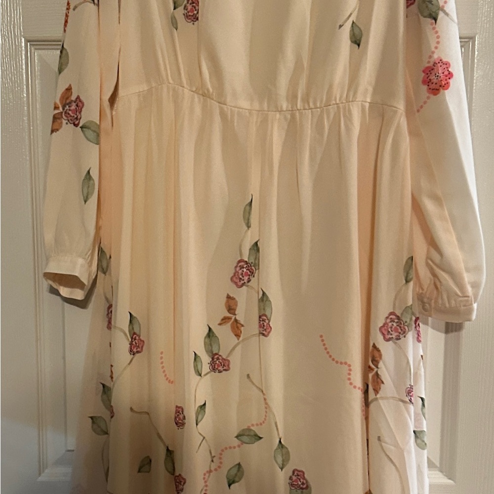 Floral Long Sleeve Dress - Cream